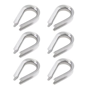 Dedales de cuerda de alambre de 14 “6 piezas, dedal de acero inoxidable M5 para aparejo de cable de diámetro Dedales de cuerda de alambre de 14 “6 piezas, dedal de acero inoxidable M5 para aparejo de cable de diámetro