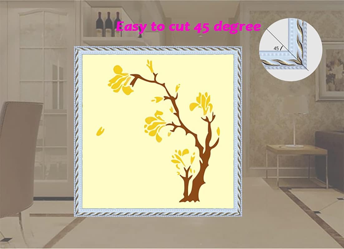 ITTA Moldura flexible autoadhesiva, 10 pies de moldura de pared de flores para despegar y pegar, moldura de techo para armario, puerta, muebles,