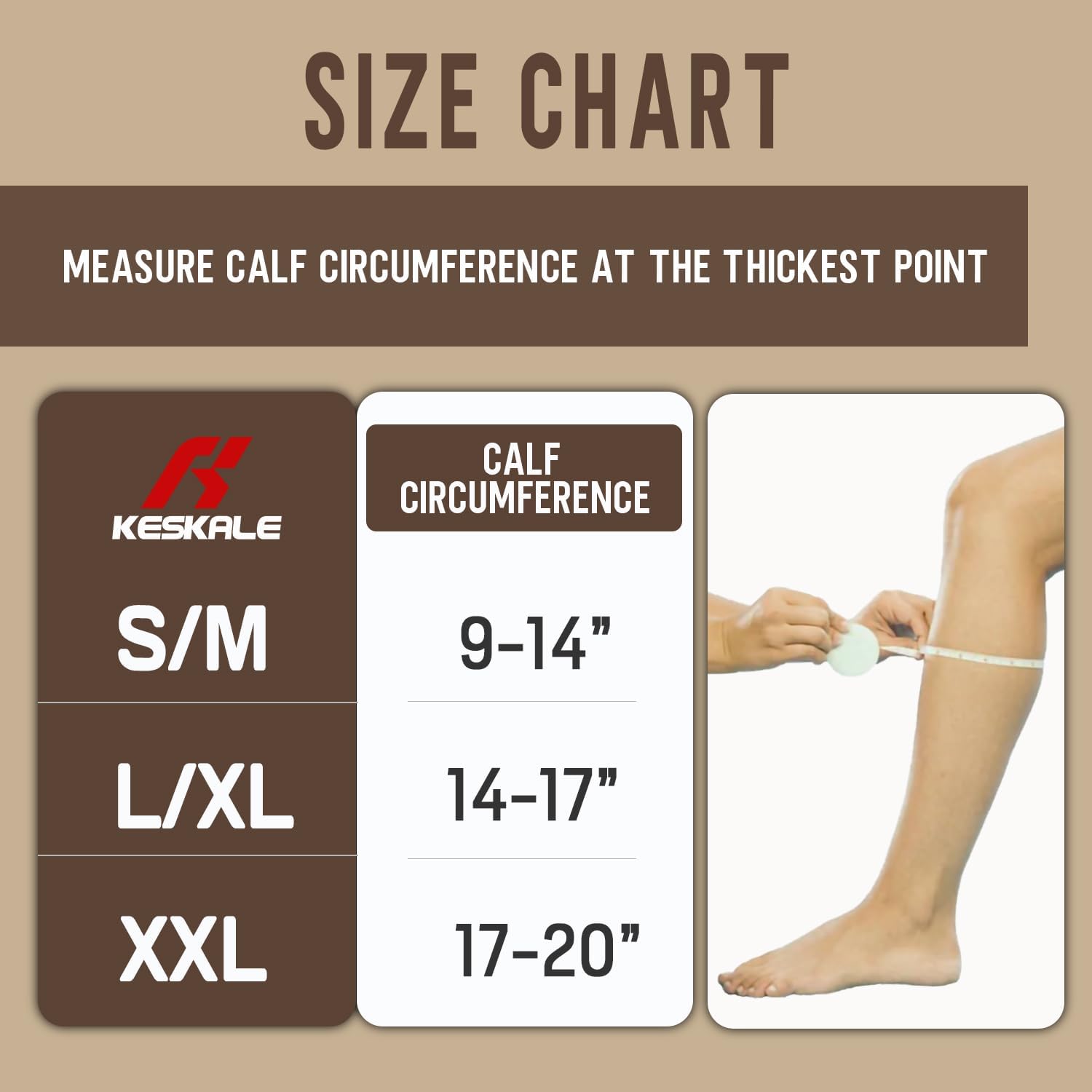 Keskale Calcetines de compresión para hombres y mujeres, 20-30 mmHg hasta la rodilla, el mejor apoyo para médicos, atléticos, deportes, viajes (12
