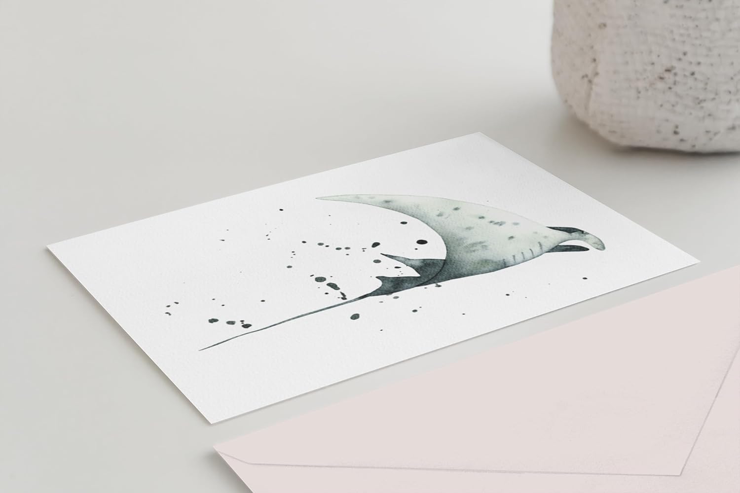 Watercolor Manta Ray Wall Art Print Unframed – Manta Ray Print – Ocean Theme Wall Art Decor – Manta Ray Painting – Manta Ray Artwork Illustration