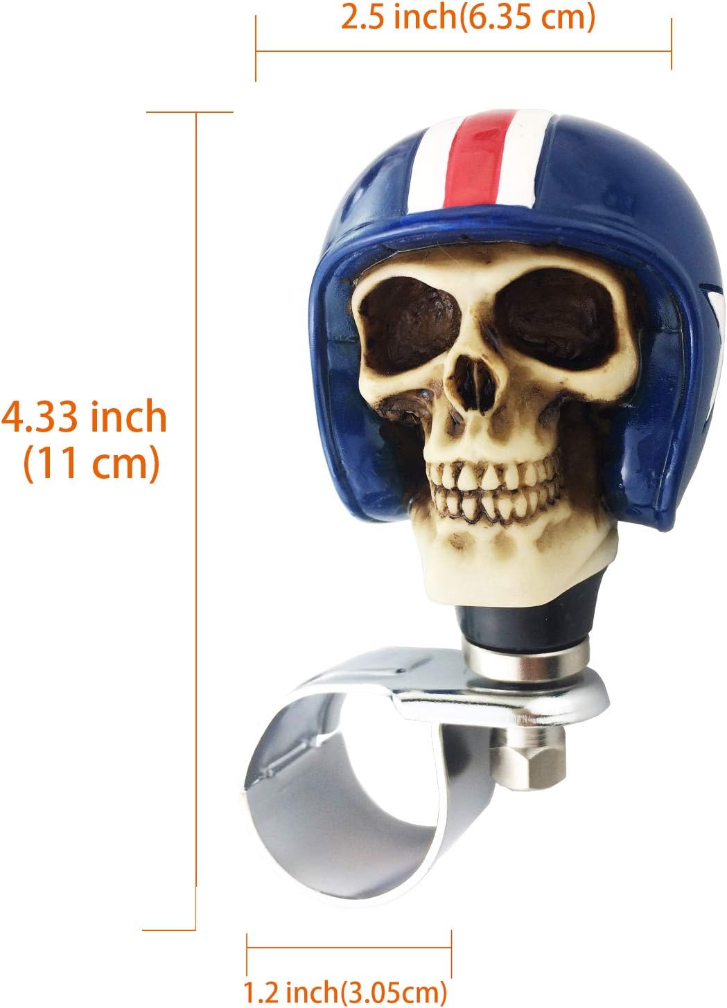 Arenbel Perilla de refuerzo giratoria para automóvil estilo calavera caballero para volante, mango de agarre para control de giro, se adapta a la