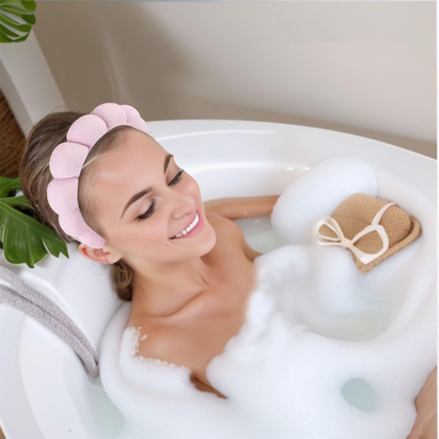 Diadema de spa para mujer, diadema de esponja para lavar la cara, diadema de maquillaje, diademas de cuidado de la piel para eliminación de