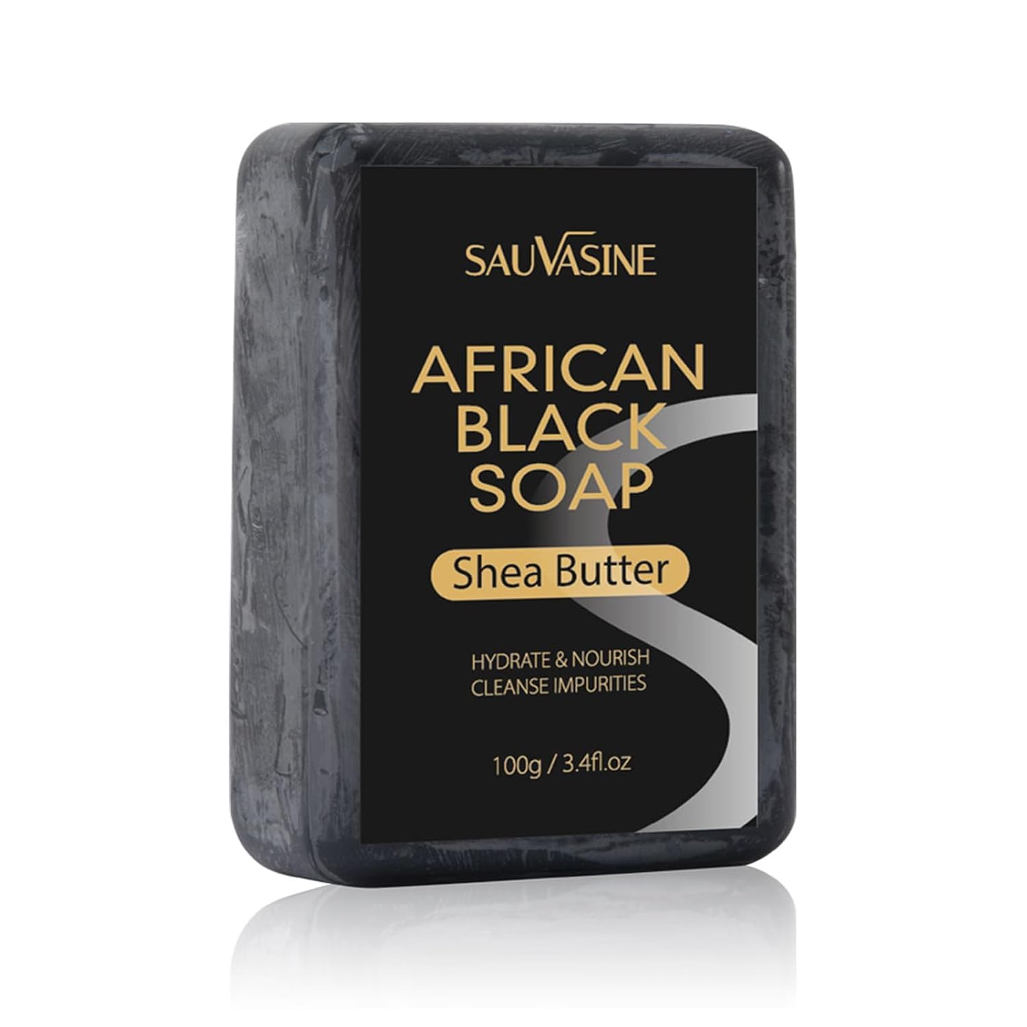 Lanthome Jabón negro africano orgánico para rostro y cuerpo, jabón suave hecho a mano para acné y manchas oscuras, piel suave con manteca de karité,