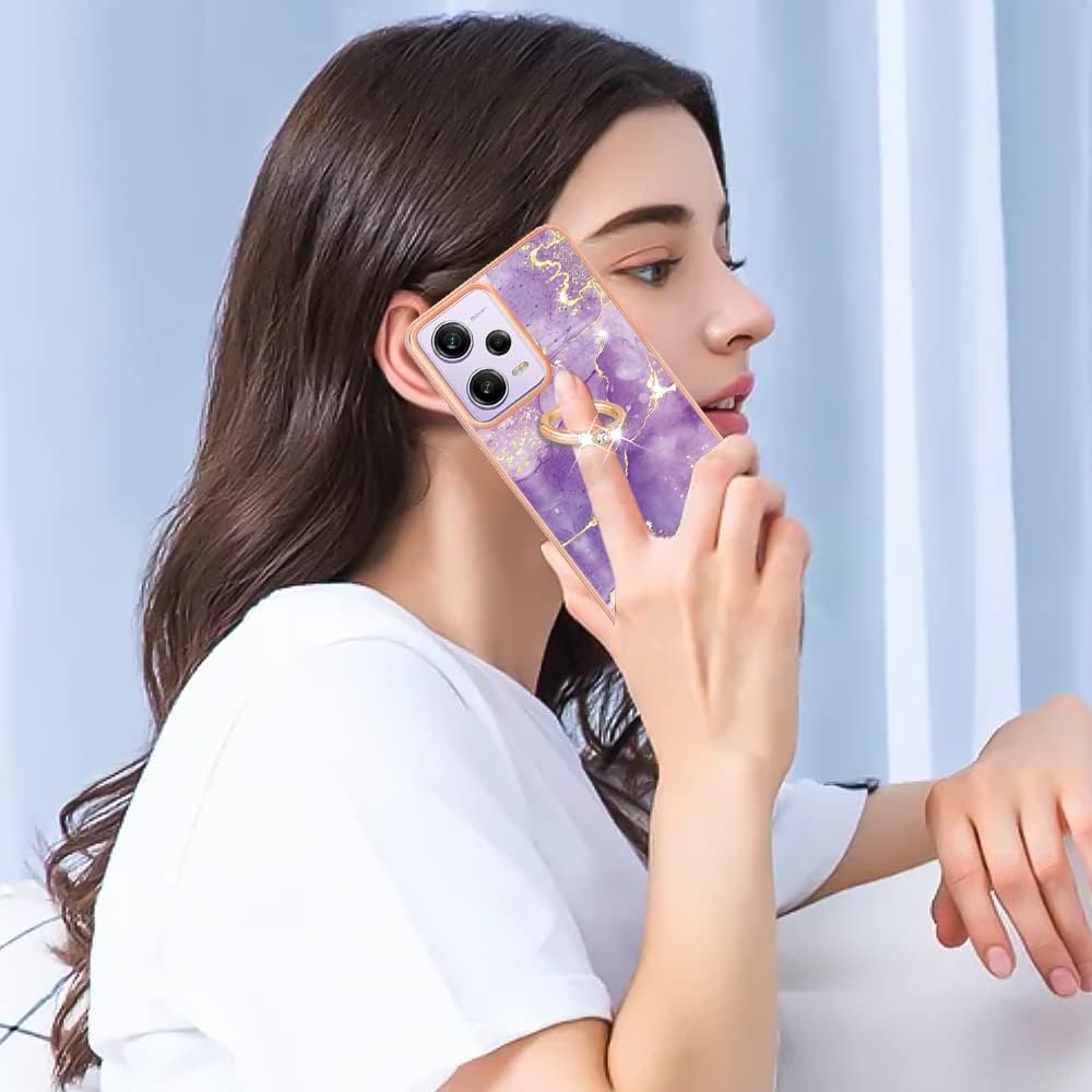 Funda delgada para Redmi Note 12 Pro 5G, funda para Xiaomi Poco X5 Pro 5G, funda de anillo brillante de moda para niñas, protección de lente de