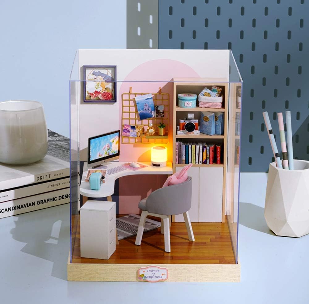 Flever Casa de muñecas Kit de casa de bricolaje en miniatura, habitación creativa con muebles para regalo romántico de arte (mundo de la creatividad)