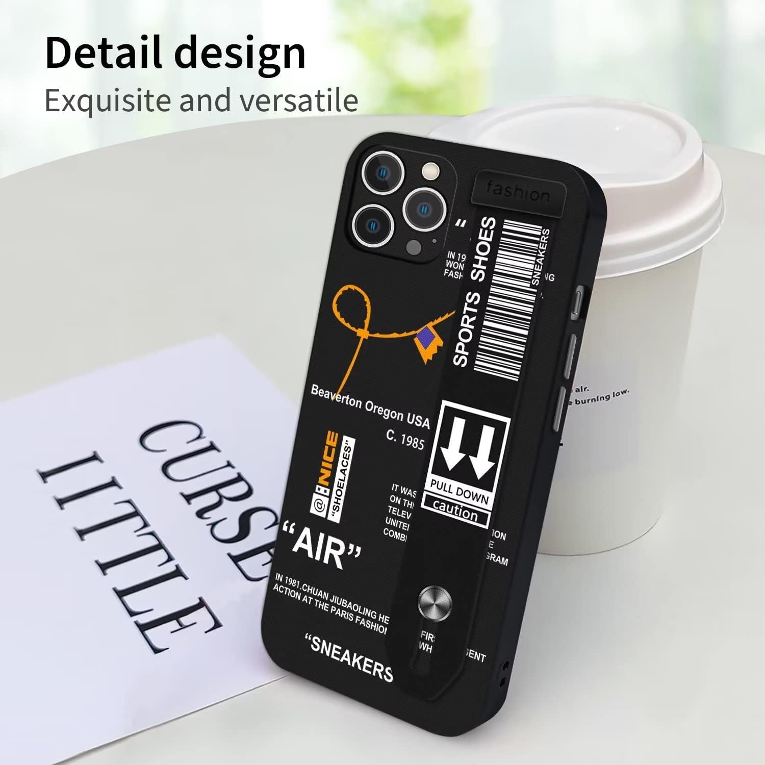 Funda compatible con iPhone SE 20223rd2020, iPhone 87 con correa de pulsera, zapatos deportivos Cool Off, estilo de marca, creativo, letras blancas