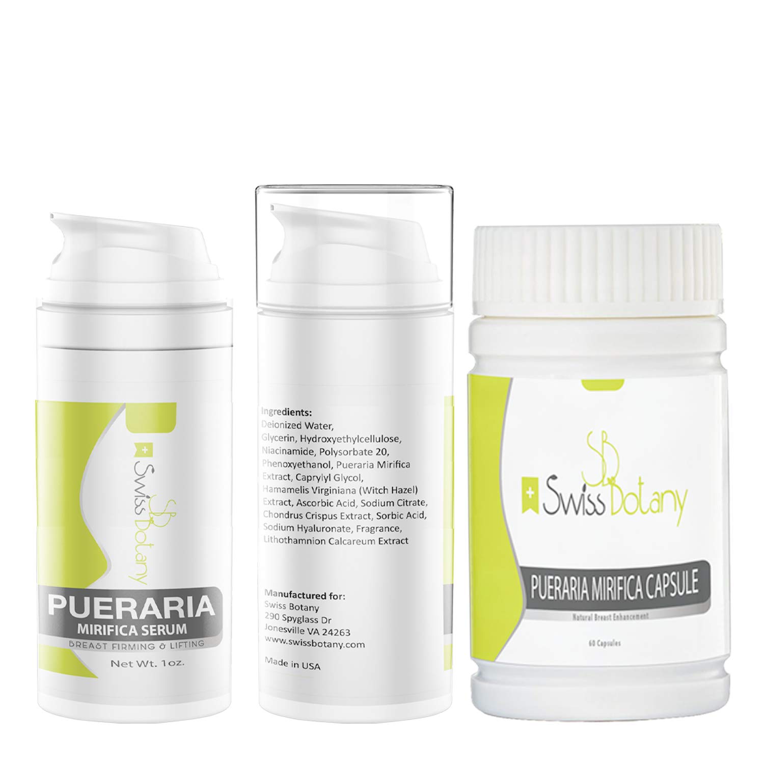 Pueraria Mirifica Mejora Natural de Senos (2 Sueros de Mama 1 Cápsula Pueraria Mirifica)