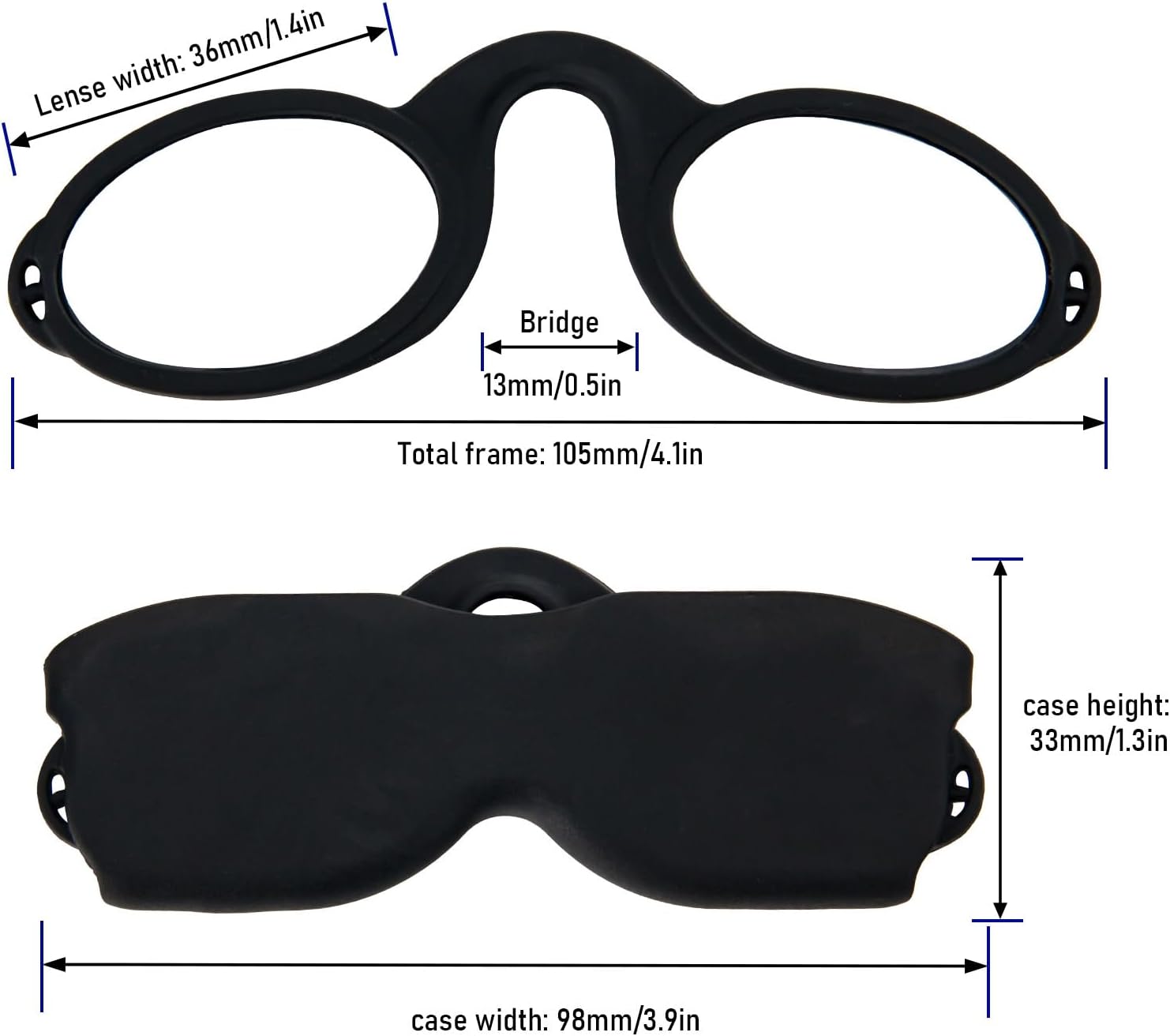 REAVEE Lentes de lectura ultra delgados sin brazos para hombres y mujeres, lectores pequeños y planos, tamaño de bolsillo compacto con soporte