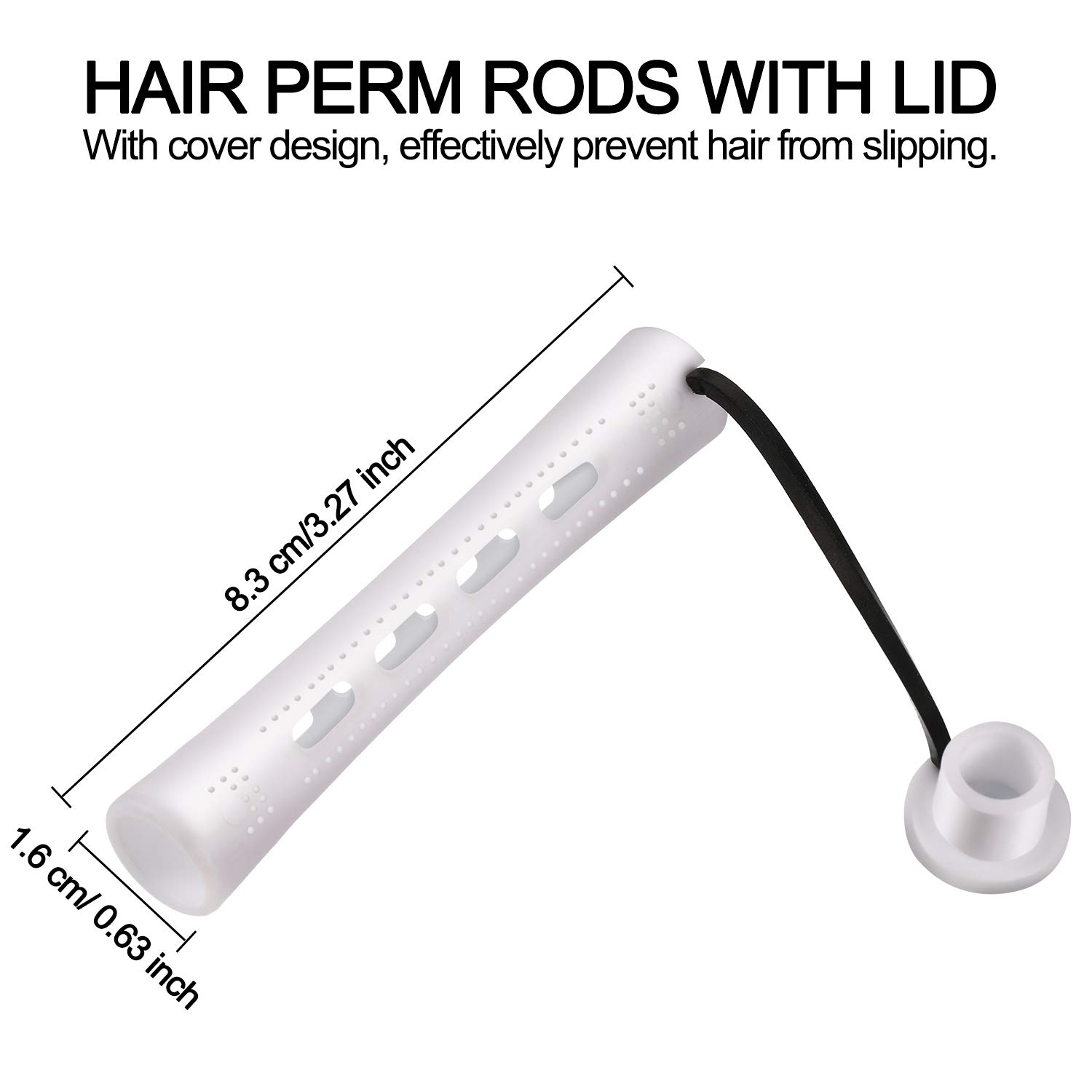 WILLBOND 60 varillas permanentes para cabello largo, varillas de plástico para rizar el cabello, rodillos rizadores de cabello para peluquería y