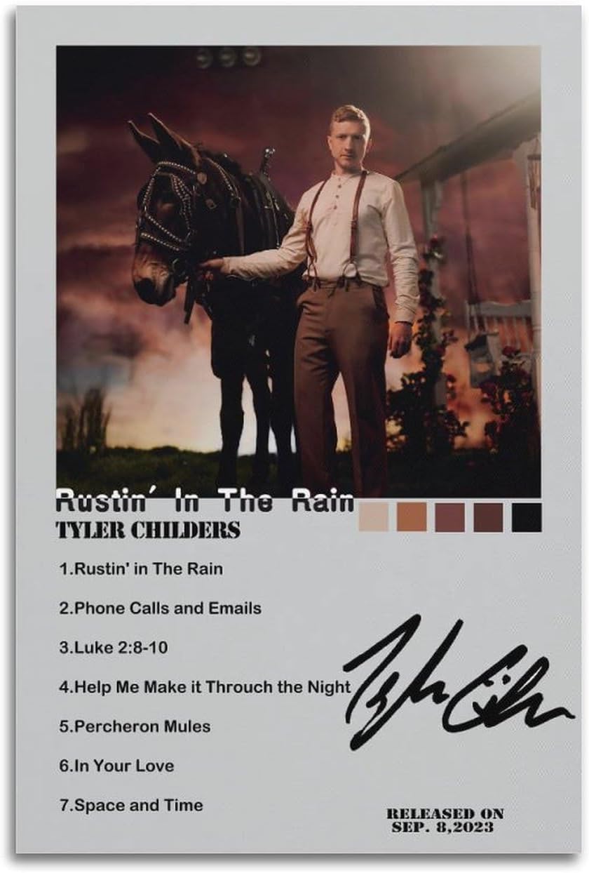 CHYCYGDH Tyler Childers – Póster musical para decoración de dormitorio, 12 x 18 pulgadas (11.8 x 17.7 in), estilo 1