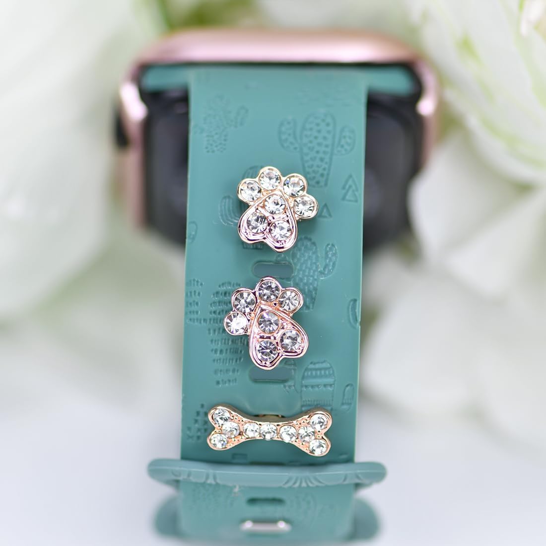 Dijes de correa de reloj para Apple Watch para mujer de 1.496 pulgadas, 1.575 pulgadas, 1.614 pulgadas, 1.654 pulgadas, 1.732 pulgadas, 1.772