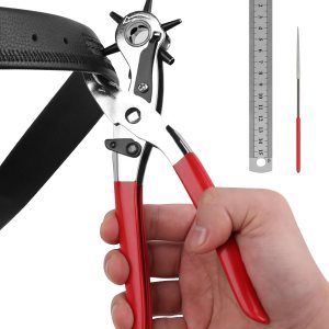 KingTool Perforadora profesional de cuero, perfecta para cinturones, correas de reloj, correas, collares de perro, sillones, zapatos, tela, KingTool Perforadora profesional de cuero, perfecta para cinturones, correas de reloj, correas, collares de perro, sillones, zapatos, tela,