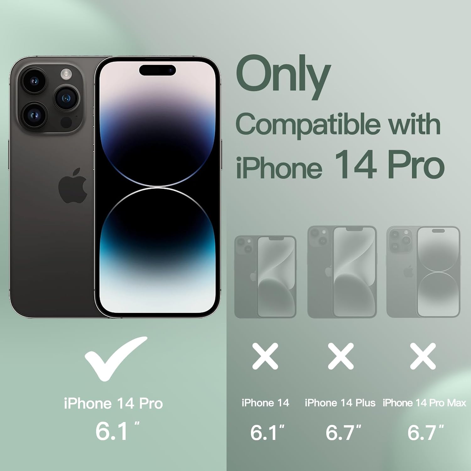 JETech Funda de silicona para iPhone 14 Pro de 6.1 pulgadas, suave al tacto, funda protectora de cuerpo completo, a prueba de golpes con forro de