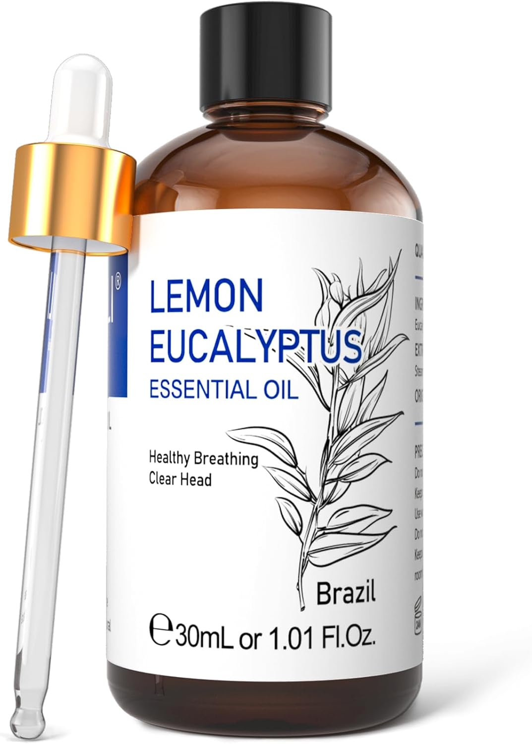 HIQILI Aceite esencial de eucalipto de limón, aceites de primera calidad sin diluir 100% puros y naturales, 1.0 fl oz