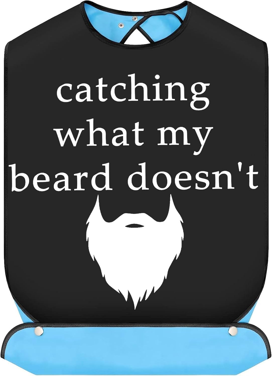 Catching What My Beard Doesn’t Baberos para adultos con atrapador de migas Bromas de mordaza Babero ajustable para comer protectores de ropa