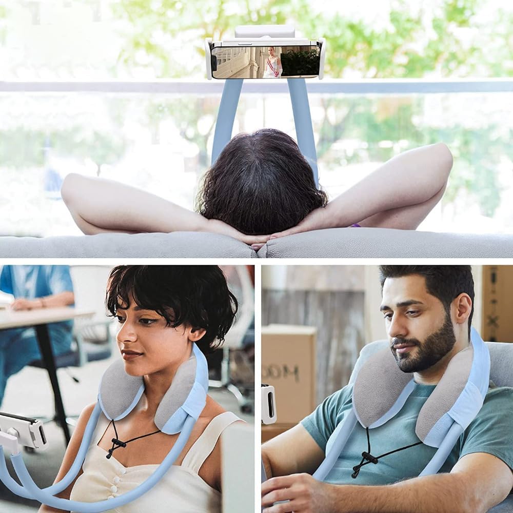 Chapter Seven Soporte de teléfono con almohada en U, soporte para teléfono con almohada para el cuello, soporte para teléfono perezoso, rotación de