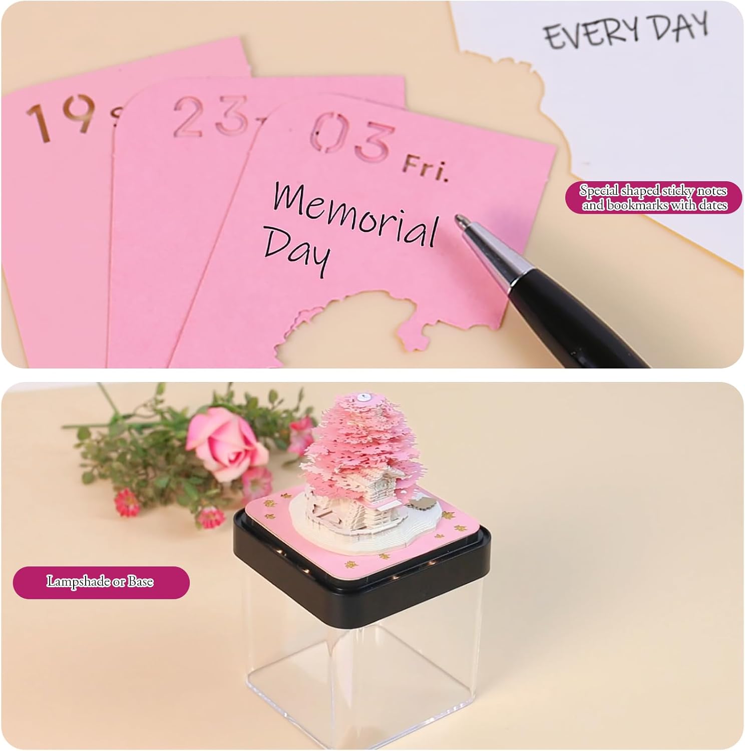 Calendario de piezas de tiempo 2024, calendario 3D 2024, calendario Artsy Pads Calendario de arte 3D Calendario de arte 3D tallado en papel, regalo