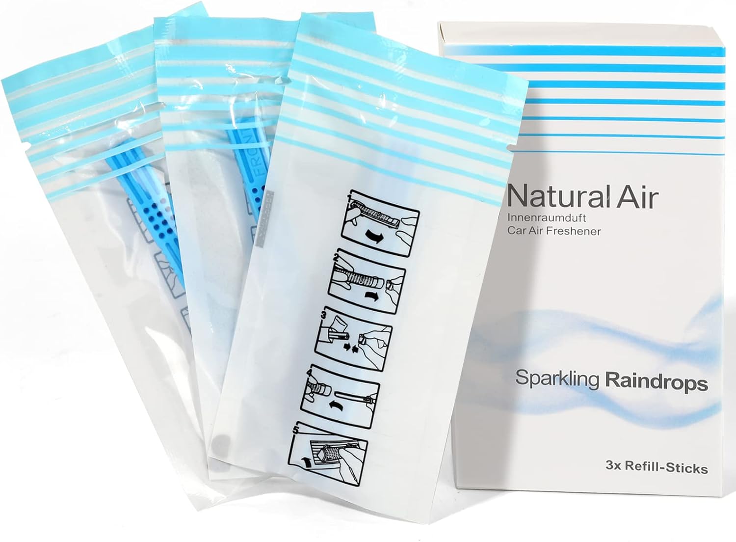 Repuesto de repuesto para ambientador natural compatible con kit de arranque de aire natural BMW (gotas de lluvia brillante)