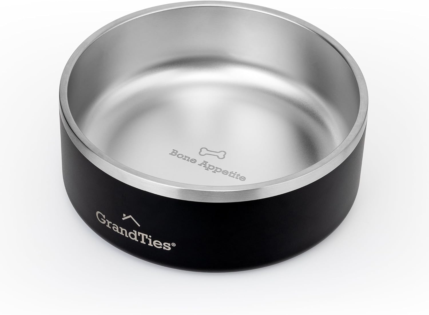 GrandTies Cuenco de acero inoxidable para perros  Cuenco reutilizable grabado sin BPA con aislamiento para gatos y perros  Cuenco grande y