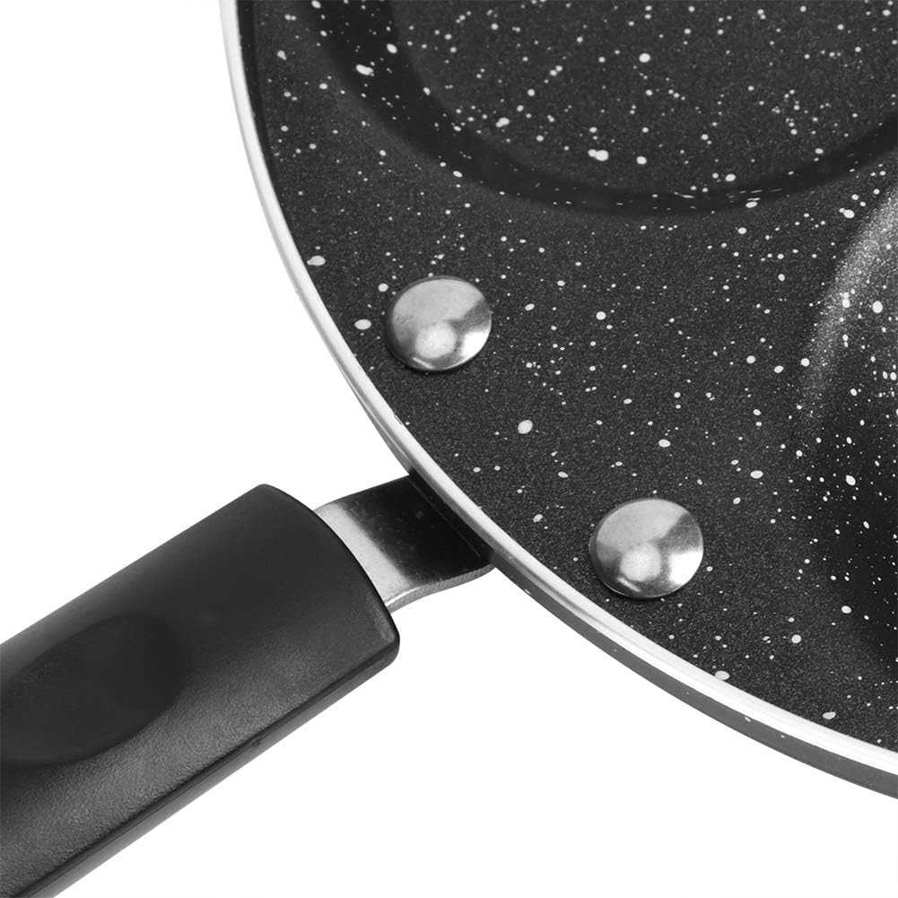 Sartén de huevos, 4 tazas de aluminio antiadherente para el hogar, sartén para tortillas, cocina, desayuno, panqueques con asa