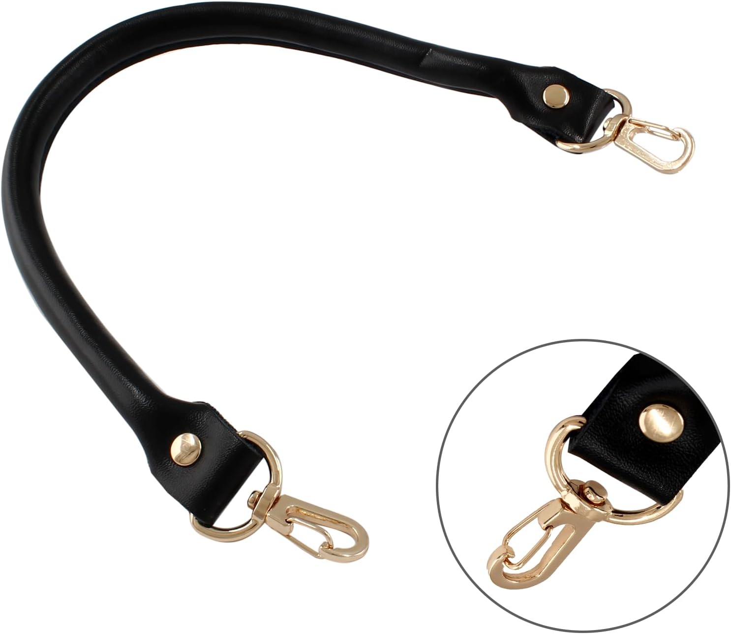 Piutouyar Correas de cuero genuino negro para monederos, correa de cuero corta de 15.7 pulgadas, repuesto de asa de bolso para bolso, bolsa de