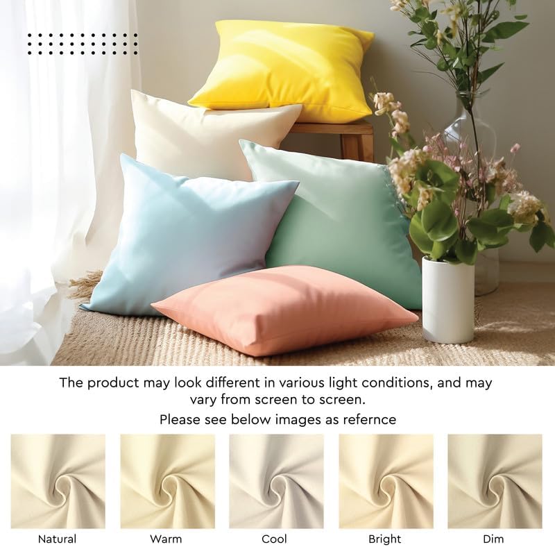 Encasa – Juego de 2 fundas de almohada de algodón I de 20 x 20 pulgadas (19.7 x 19.7 in), color verde salvia, sin relleno, fundas de almohada