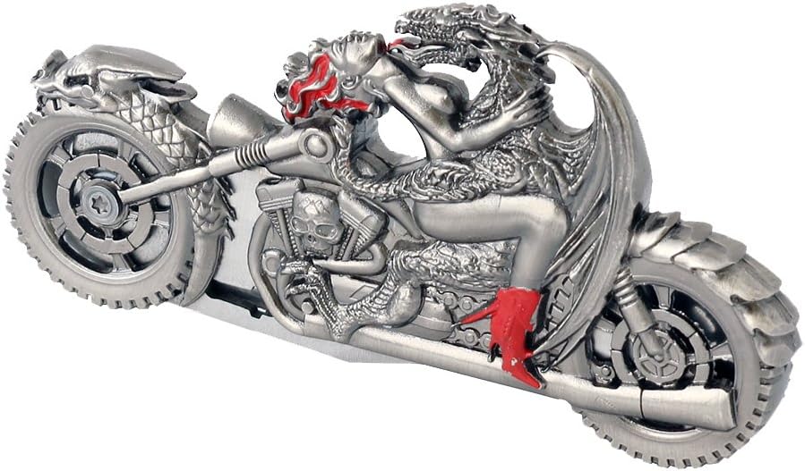 Dragon Riding with Naked Girl Chopper – Cuchillo plegable con mango de metal para motocicleta