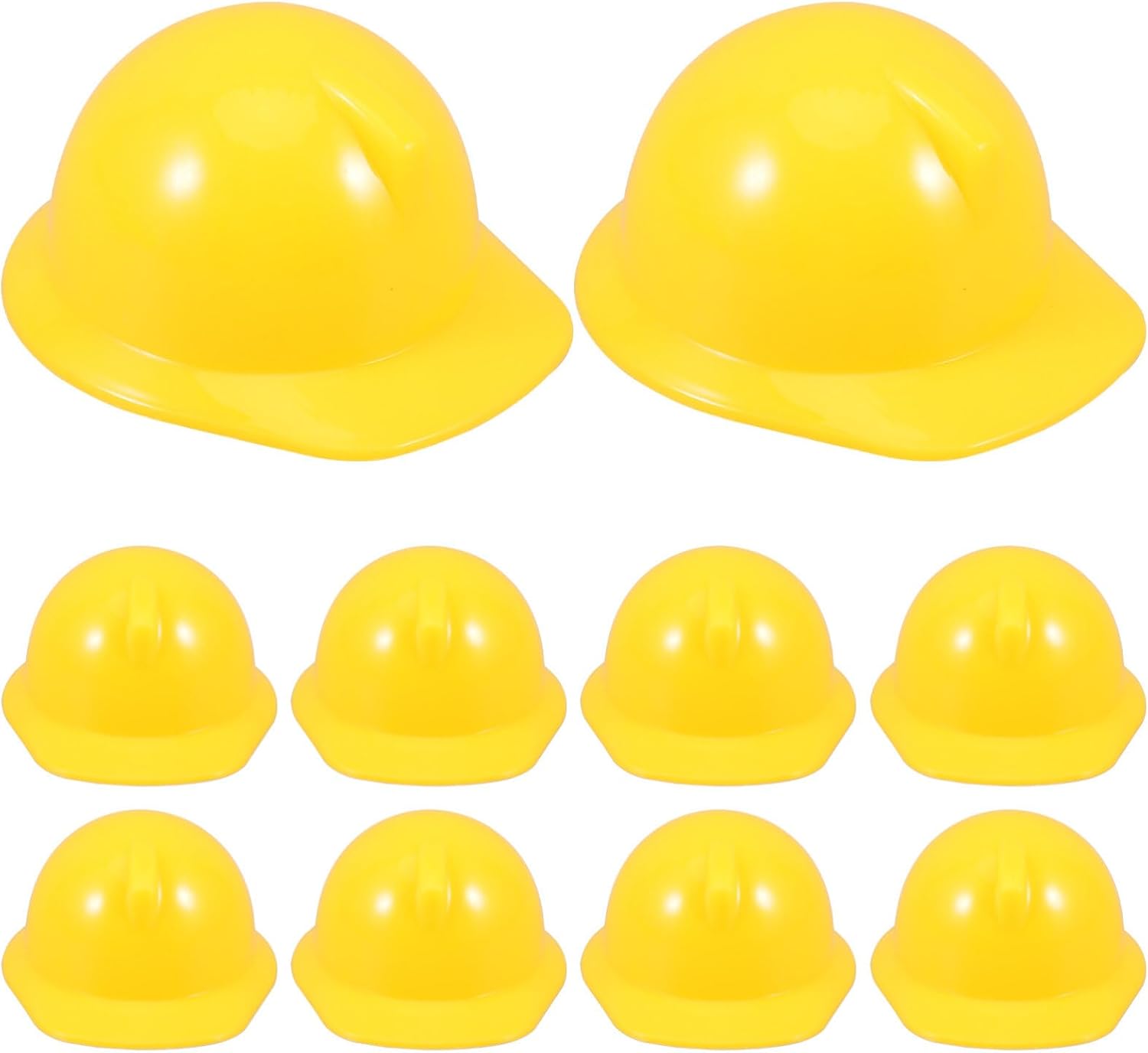 Abaodam 10 unids Mini sombrero de construcción de plástico mini amarillo construcción fiesta Cap para fiesta accesorios muñeca Halloween Dress Up