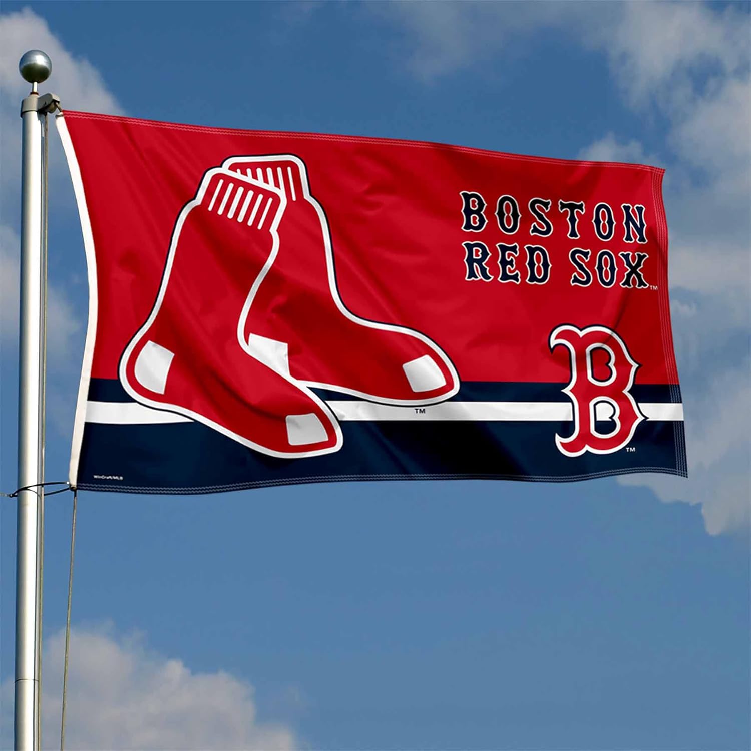 Bandera de Boston Red Sox Logo Insignia de 3 x 5 pies con ojales
