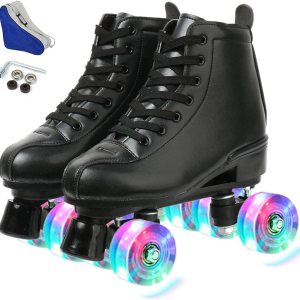 Patines clásicos de doble fila de piel para hombre y mujer Patines clásicos de doble fila de piel para hombre y mujer