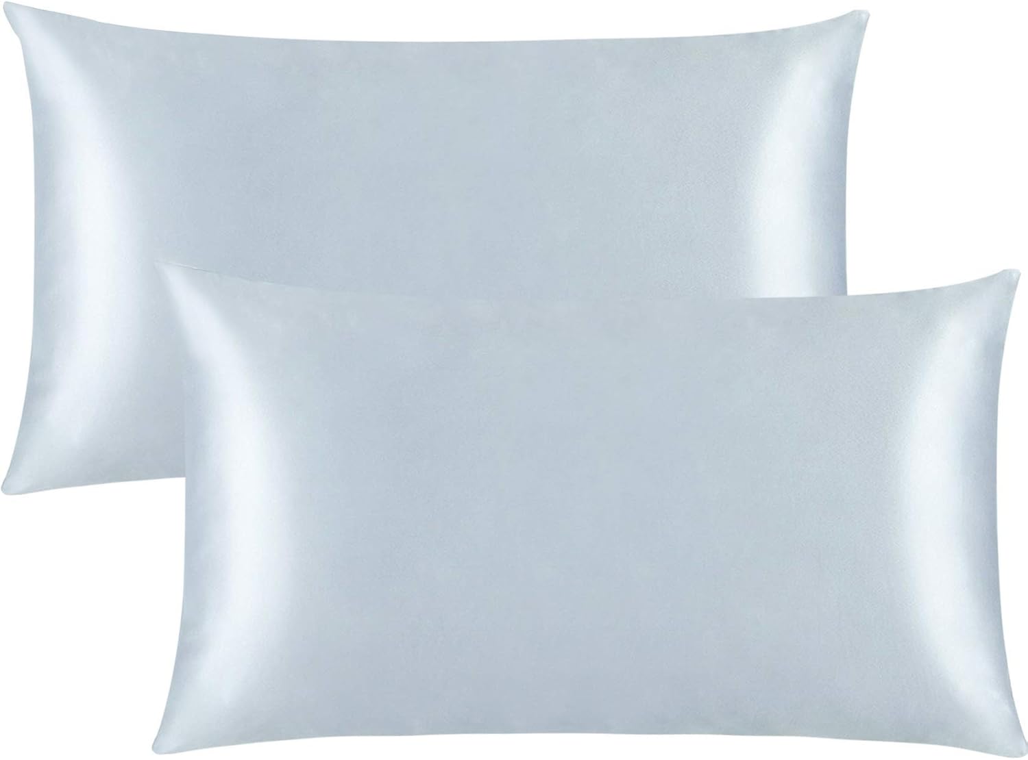 FLXXIE Paquete de 2 fundas de almohada de satén King con cremallera para cabello y piel, sedosas y súper suaves (20 x 36 pulgadas), fundas de