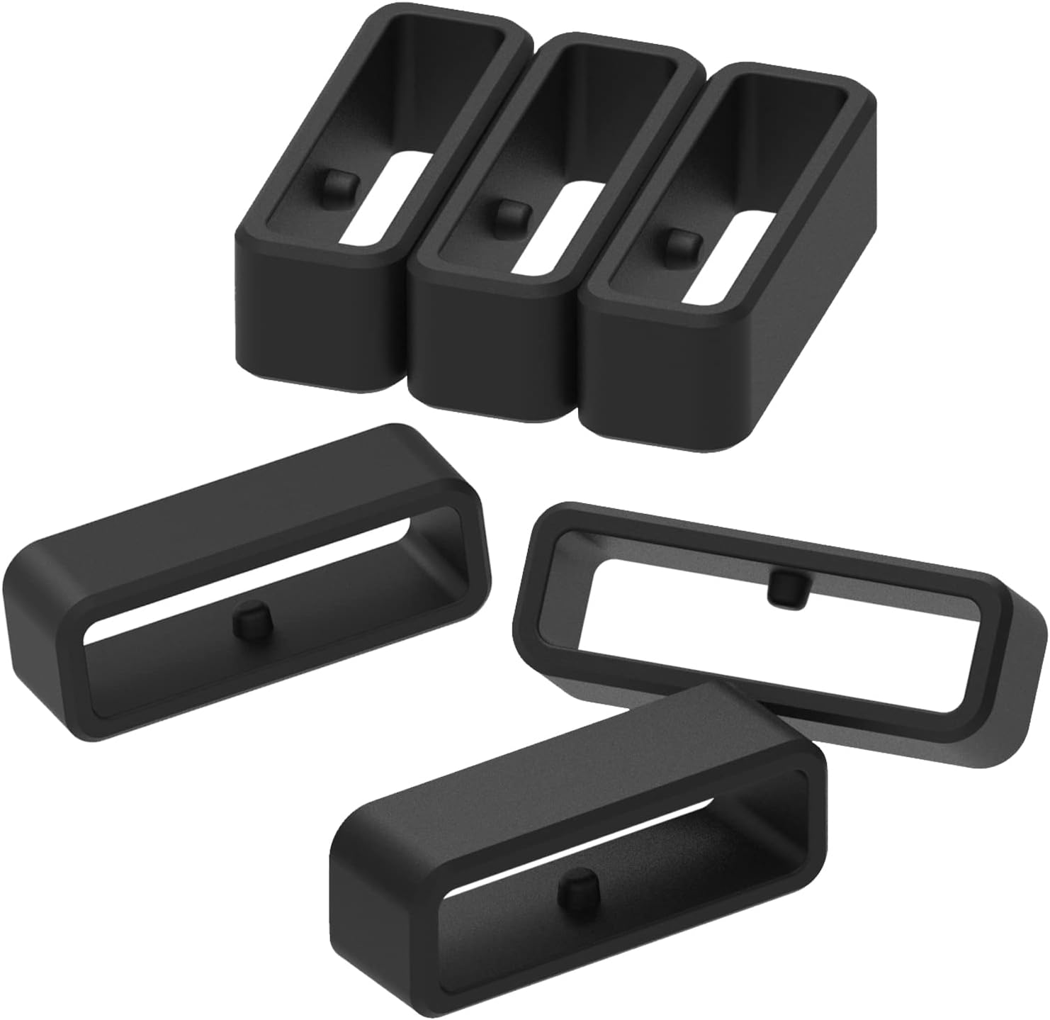 Anillo de cierre de repuesto compatible con Fitbit Charge 6Charge 5Charge 4Charge 3, Charge 3 SECharge 2 Bandas (paquete de 6) Conector de silicona