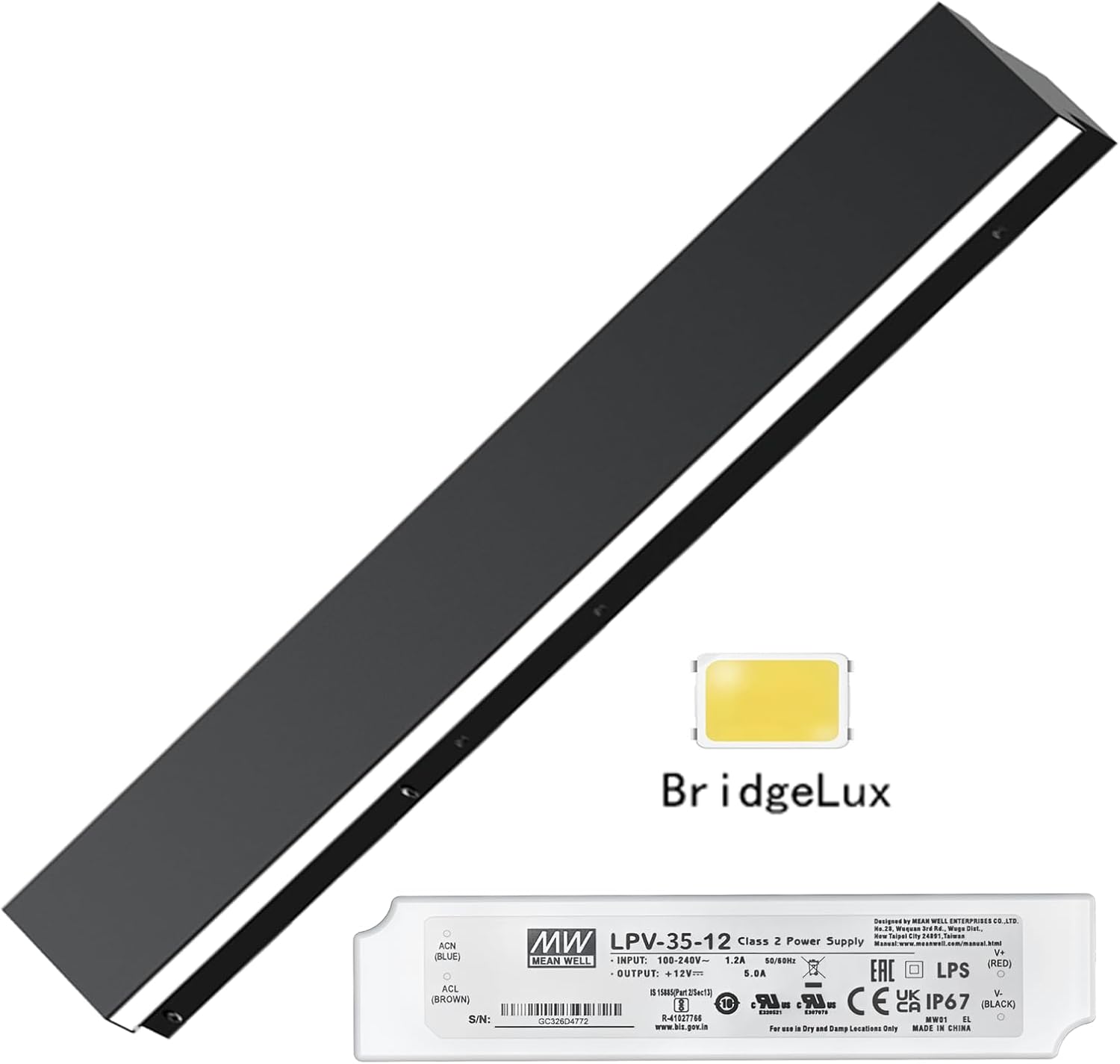 Lámpara LED moderna de pared para exteriores, aplique de pared LED impermeable, lámpara de pared rectangular negra, elegante aluminio de aviación