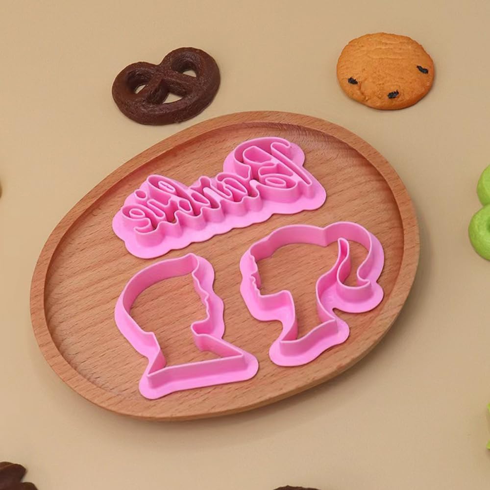 Cortador de galletas con cabeza de muñeca, pareja de muñecas, cortadores de galletas, plantilla de pastel de fondant, linda silueta de muñeca en 3D,