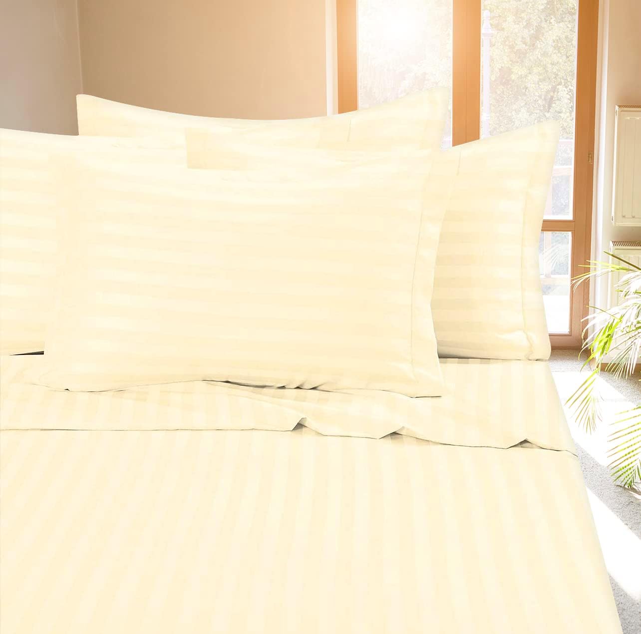 CrystalTowels Super Luxury Hotel Group – Juego de sábanas de 4 piezas, microfibra de doble cepillado, sin arrugas, bolsillos profundos, sábanas