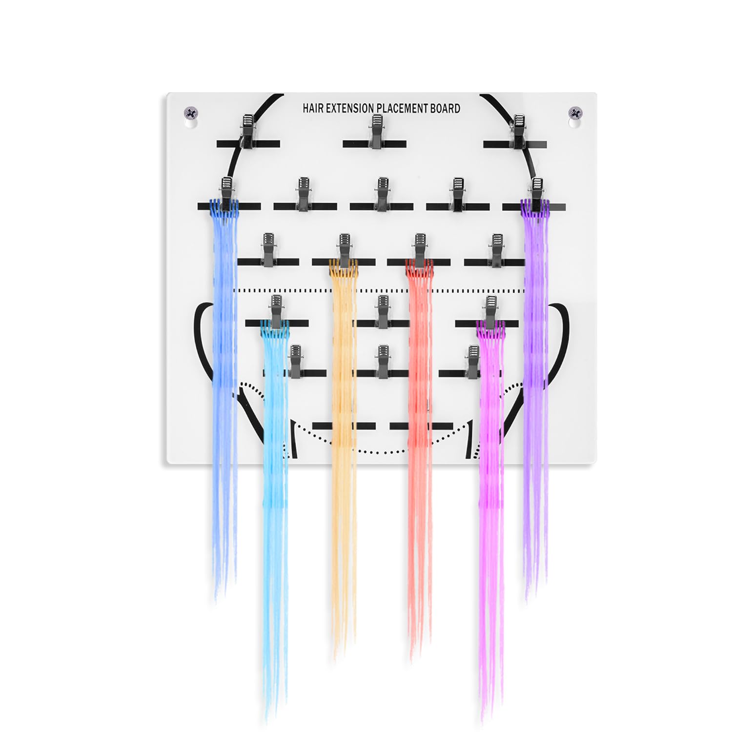 yeshine Soporte de extensión de cabello para montaje en pared, placa de tinte para el cabello, tablero de exhibición de seccionamiento, placa