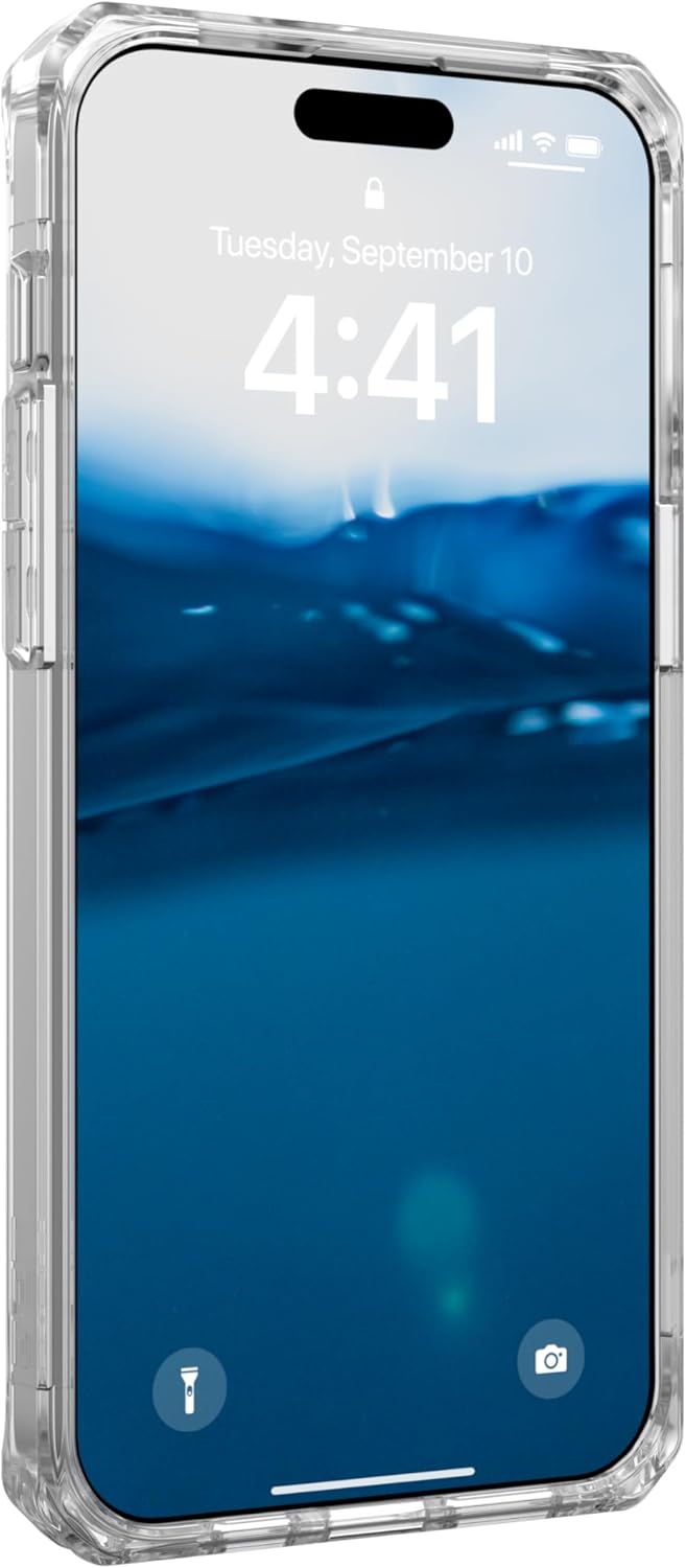 URBAN ARMOR GEAR UAG – Funda compatible con iPhone 15 Pro Max de 6.7 pulgadas, funda protectora resistente a prueba de caídas de hielo transparente
