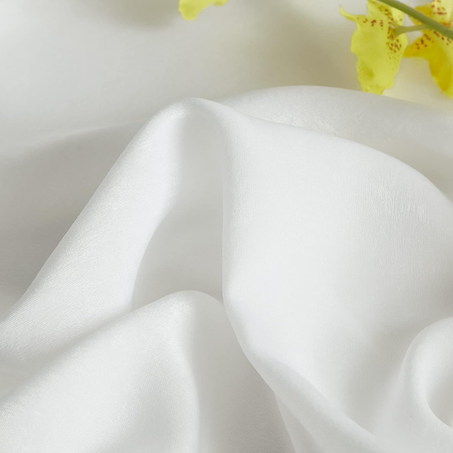 Melodieux Cortinas semitransparentes de terciopelo marfil de 63 pulgadas de largo para dormitorio, sala de estar, textura de algodón natural,