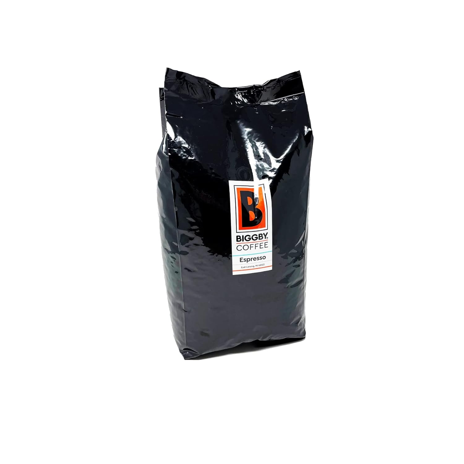 BIGGBY Café expreso en grano entero, bolsa de 5 libras, tostado oscuro