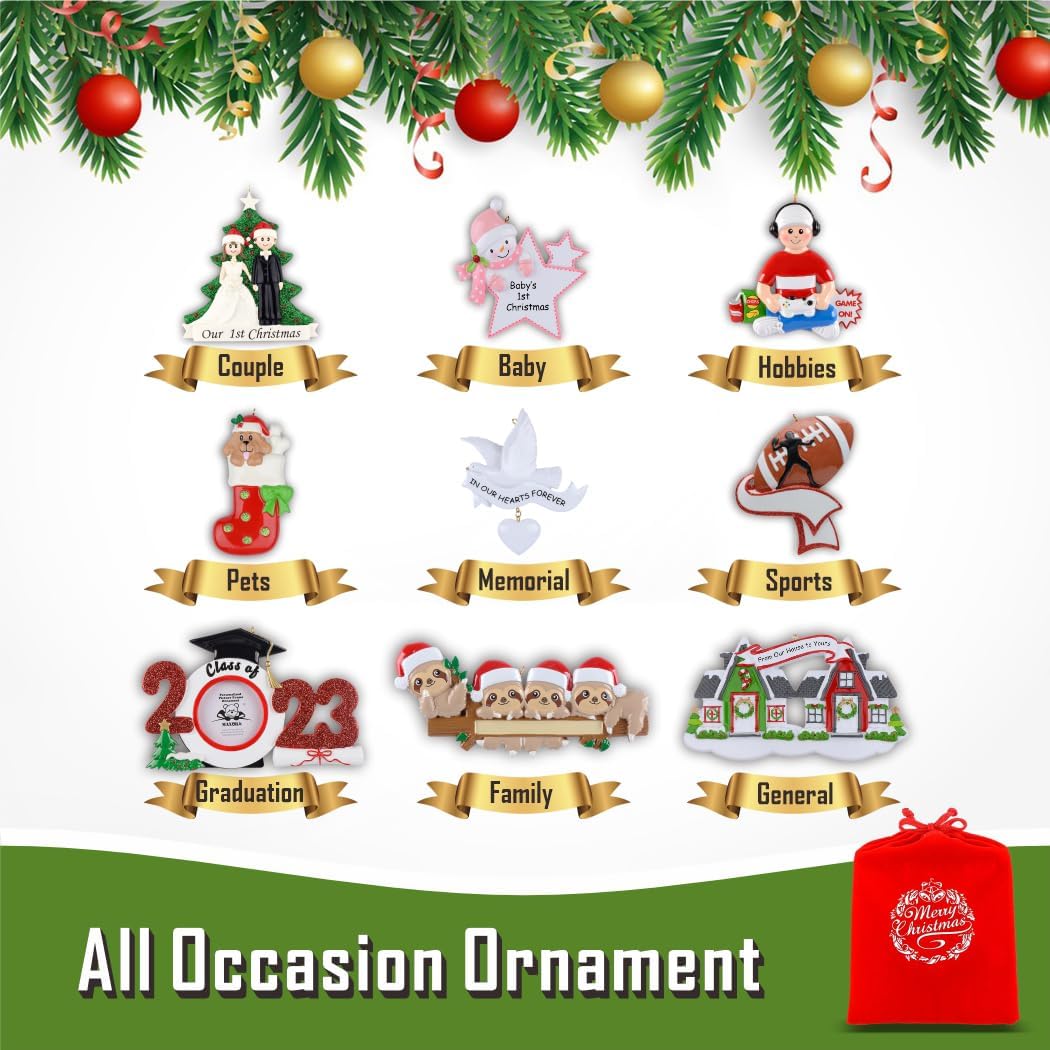 Marco de fotos de fútbol  Adorno de Navidad personalizado de estrella de fútbol  Adorno de Navidad de jugador de fútbol  Regalos conmemorativos para