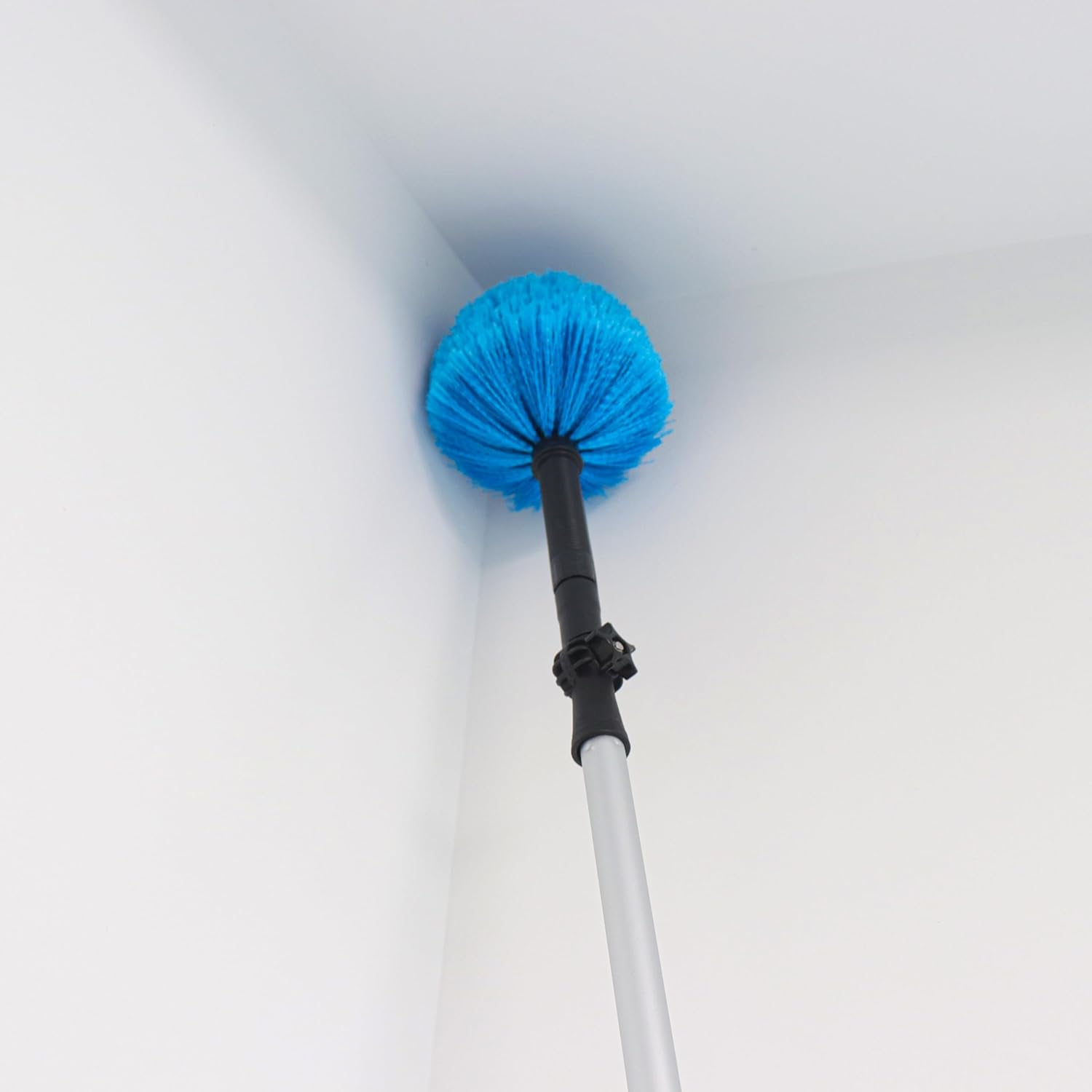 Cabezal de plumero de telaraña, cerdas suaves, cepillo para limpieza en interiores y exteriores, se adapta a postes roscados estándar de 34 pulgadas