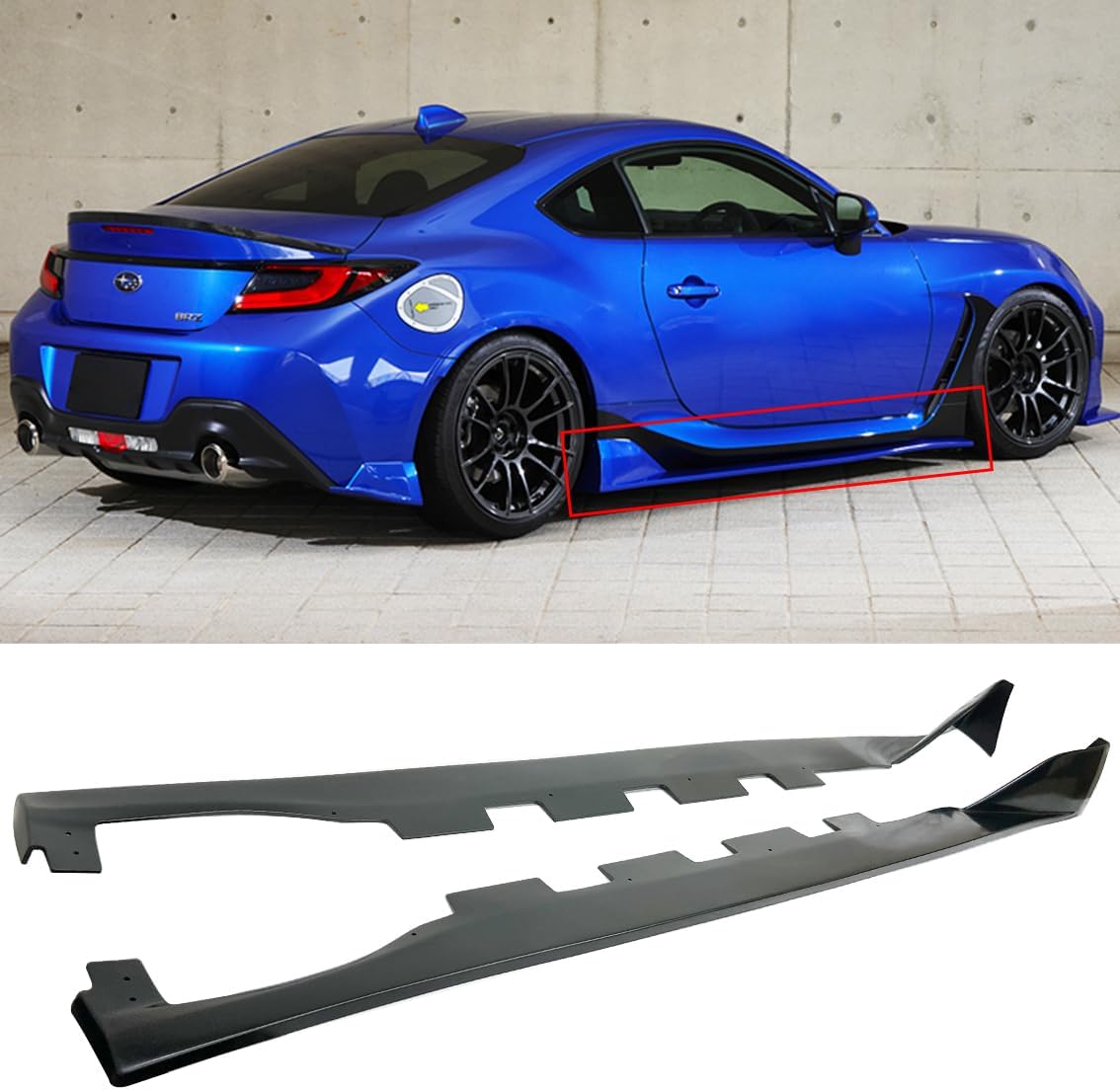 Compatible con Toyota GR86 Subaru BRZ V2 estilo falda lateral estilo cohete kit de extensión de panel de cohete 2022-2024