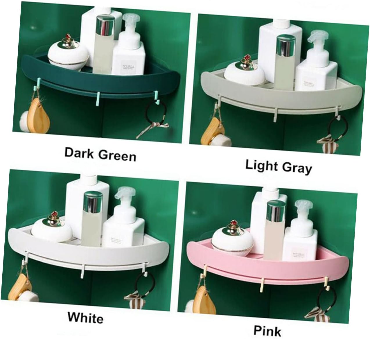 Cabilock Estantes de plástico para montaje en pared, estante de plástico, estante de almacenamiento para baño, estante de baño, estante de baño,