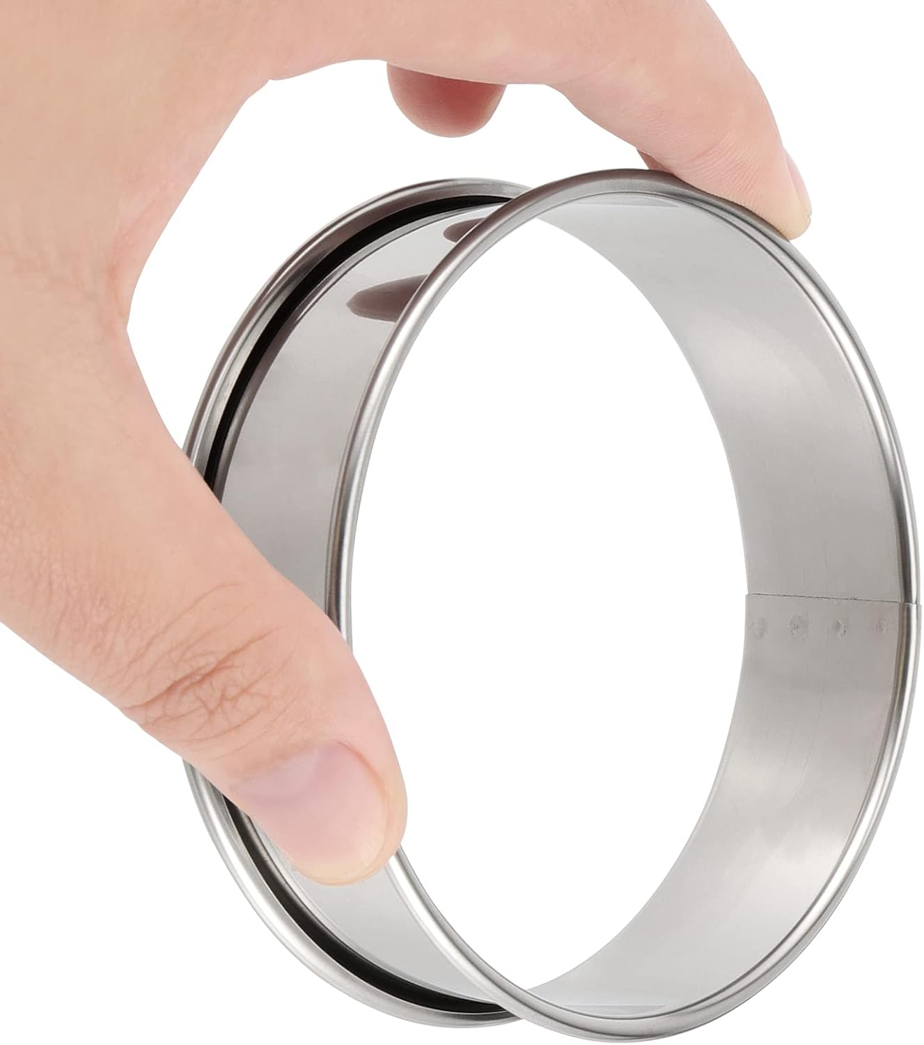 20 anillos de 4 pulgadas para magdalenas inglesas, anillos de acero inoxidable 304 grado Foog, antiadherentes de doble enrollado para hornear