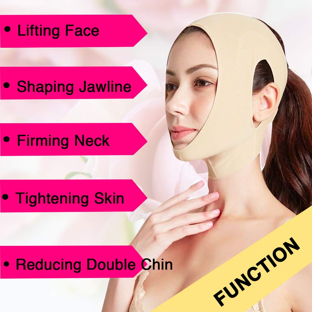Correa de adelgazamiento de barbilla reutilizable, cinta de elevación facial, máscara facial de elevación de línea V, reductor de barbilla doble,