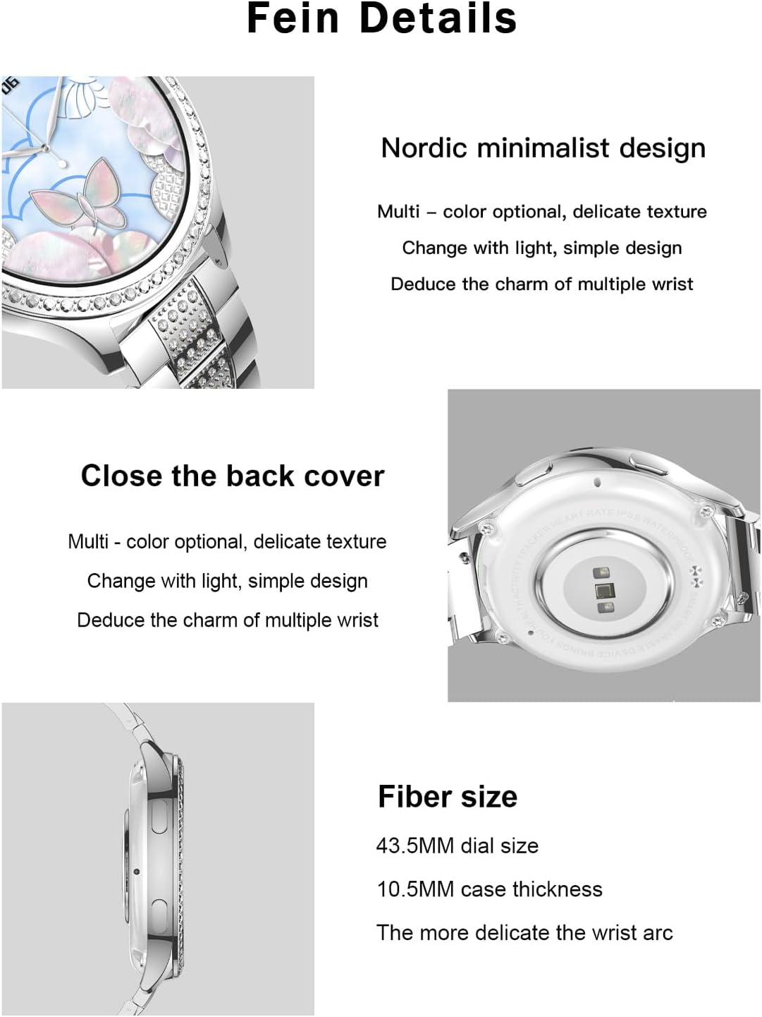Reloj inteligente para mujer, reloj inteligente dorado y plateado, reloj inteligente de presión arterial con llamada Bluetooth, monitor de sueño,