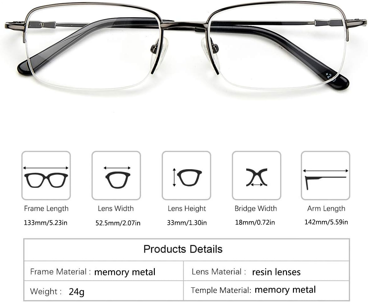 Gafas de lectura progresivas multifocales para computadora, gafas presbiópicas con bloqueo de luz azul, lentes de metal con memoria para hombres