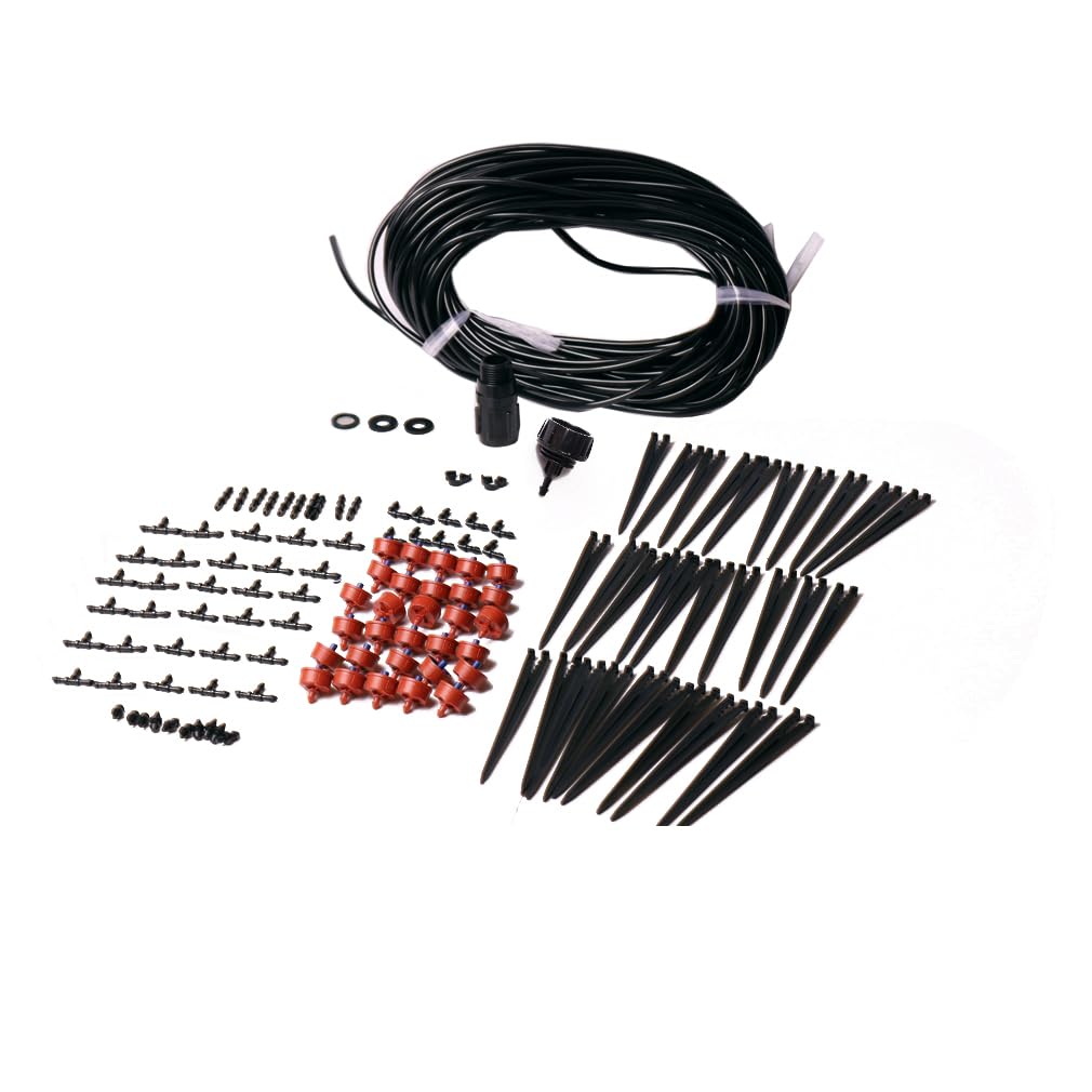 Kit de riego por goteo automático de agua hasta 30 contenedores 0.5 GPH emisores de goteo para plantas de jardín y jardín Rayurain