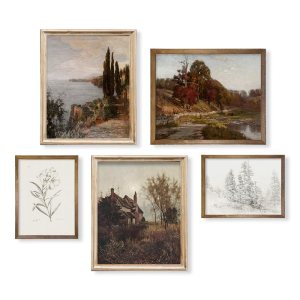 Boho Art Deco Landscape Pictures for Bathroom – Neutral Aesthetic Vintage CottageCore – Fall Autumn Lake River Nature Meadow – French Country Boho Art Deco Landscape Pictures for Bathroom – Neutral Aesthetic Vintage CottageCore – Fall Autumn Lake River Nature Meadow – French Country