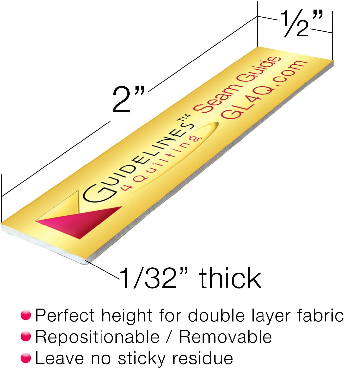 Guidelines4quilting – Paquete de 6 guías de costura  x 2 x 132 pulgadas – Adhesivo extraíble y no deja residuos pegajosos (paquete de 2)